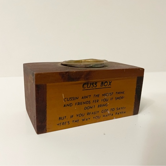 Vintage Wooden Cuss Box Coin Bank Saskatchewan Canada - Picture 10 of 10